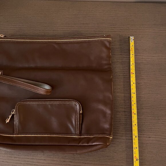 Longchamp Brown Leather  Clutch Bag - Picture 3 of 9